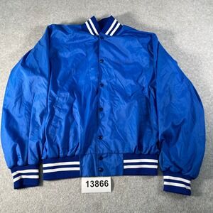 Vintage Win Wear Windbreaker Jacket Mens XL Royal Blue Snap Front Winter Wear